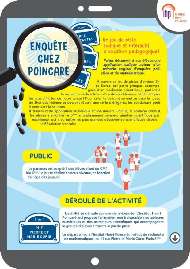Enquête chez Poincaré, un jeu de piste ludique et interactif à vocation ...